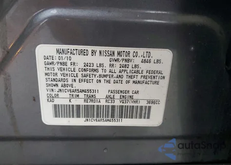 2010 Infiniti G37 z USA, uszkodzony, nr VIN JN1CV6AR5AM455311